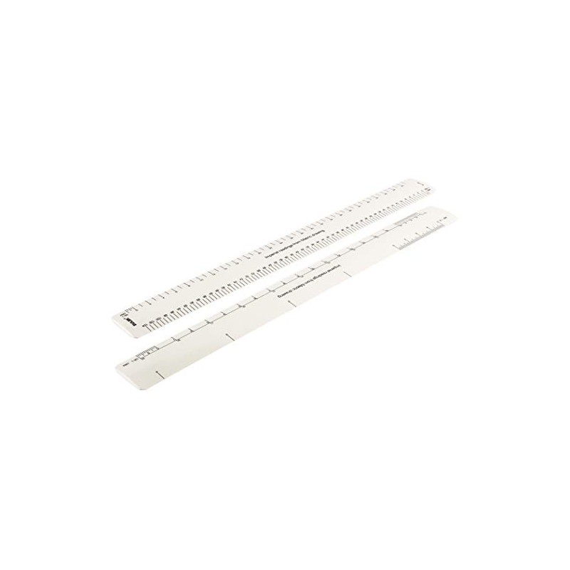 Rulex 30cm 12 inch Flat Oval Conversion Ruler - Imperial
