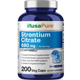 NusaPure Strontium 680 mg 200 Vegetarian Caps (Non-GMO, Gluten Free)