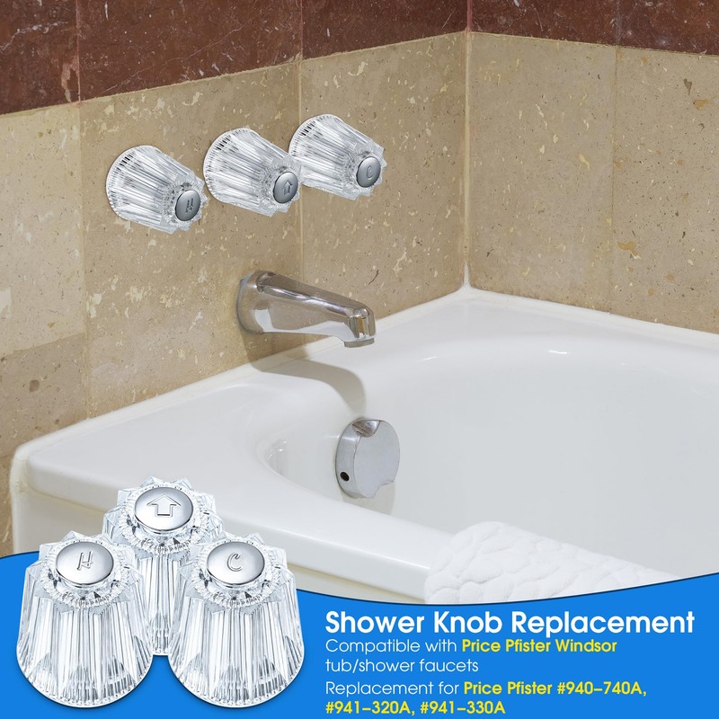 Enhon Shower Faucet Handle Replacement, Compatible with Price Pfister Windsor