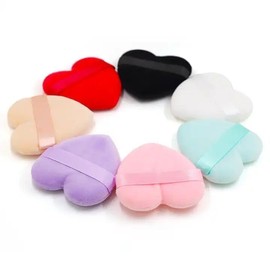BAOER Heart Shape Makeup Sponge Puff - Innovative Fusion of Round and Triangle Design for Cream, Blush, and Foundation Application - Facial Beauty Blender Puff 3pc