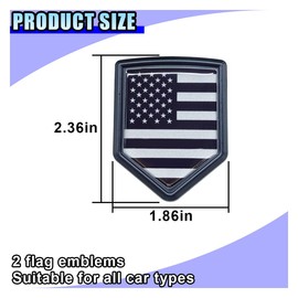 2PCS 3D US American Flag Emblem Car Stickers, USA Flag Metal Shield Badge Decal, Car Bumper Sticker Auto Decoration Accessories for Trucks, Cars, Motorcycles (Black)