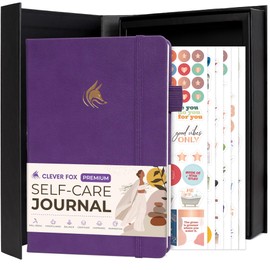 Clever Fox Self-Care Journal ¬Premium – Daily Gratitude & Mental Health Notebook for Women – Reflection & Personal Development Journal (Purple)