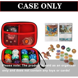 Yosuny Toy Organizer Storage Case Compatible with Bakugan Figures, BakuCores and Fighter Figures, Mini Toy Container Carrying Case (Black)(Toys not included)