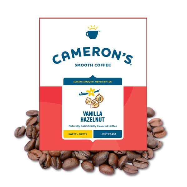 Cameron's Coffee Vanilla Hazelnut Flavored Whole Bean Coffee, Light Roast, 100% Arabica, Bulk, 4-Pound Bag, (Pack of 1)