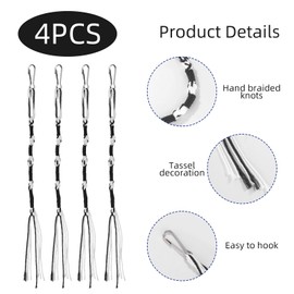 DRMFLE 4pcs Set of Vibrant Tzitzis Tassels for Prayer Shawls, Home Decor Tassels with Buckles for Hebrew Men Women, Ideal for Hanukkah, Weddings & All Occasions (Black)