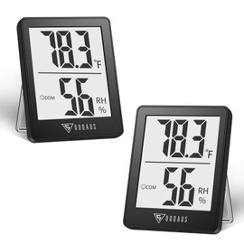 DOQAUS Digital Hygrometer, 2 Pack Indoor Thermometer, Humidity Meter with 5s Fast Refresh, Temperature Humidity Monitor Meter for Baby Room, Living Room, Basement, Greenhouse, Office, Humidors