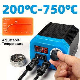 FIRElood LH55-Z2-NS2 Wood Burning Tool 200~750℃, Wood Burning kit with Digital Thermometer Temperature Adjustable Temperature, 2 pyrographic Wood Burning pen Simultaneous heating, 36 pen tips