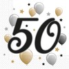 Procos 10232061 PR88868 Napkins with Anniversary Numbers Elegant Design 50,