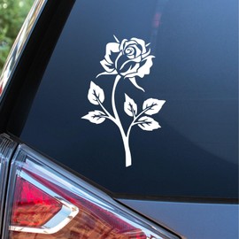 Sunset Graphics & Decals Pretty Rose Flower Vinyl Car Decal Sticker Floral | Cars Trucks Vans Walls Laptop | White |5.5 inches | SGD000355