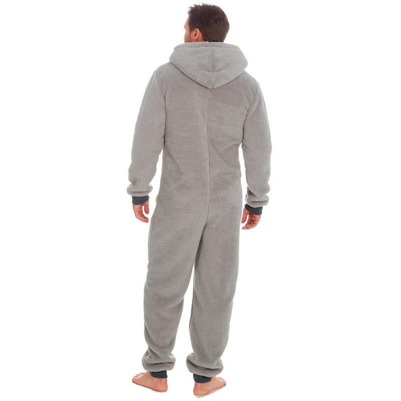 Mens OneZee Snuggle Fleece Onesie 31B1482 Grey L-XL