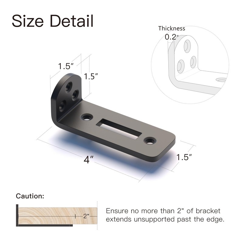 4 Pack 4 Inch Shelf Brackets,1/5" Thick Heavy Duty L