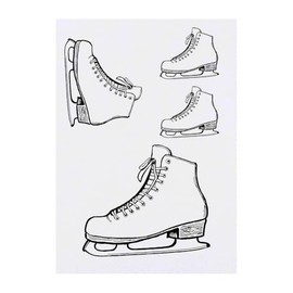 Azeeda 4 x 'Eislaufen' Temporäre Tattoos - Wasserfest, Hautfreundlich & Ungiftig · Transfers in Verschiedenen Größen (TO00075182)