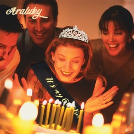Araluky 60th Birthday Crown and Sash Set for Women - Gold Plated Alloy & Rhinestone - 'It's My 60th Birthday' Sash - Women's Adult, Female, Adults