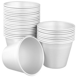 TAICHEUT 30 PCS 70x42x56mm Pudding Moulds, 140ml Nonstick Panna Cotta Moulds Tin, Aluminum Dariole Moulds, Mini Pudding Moulds Non Stick for Desserts, Puddings, Cakes