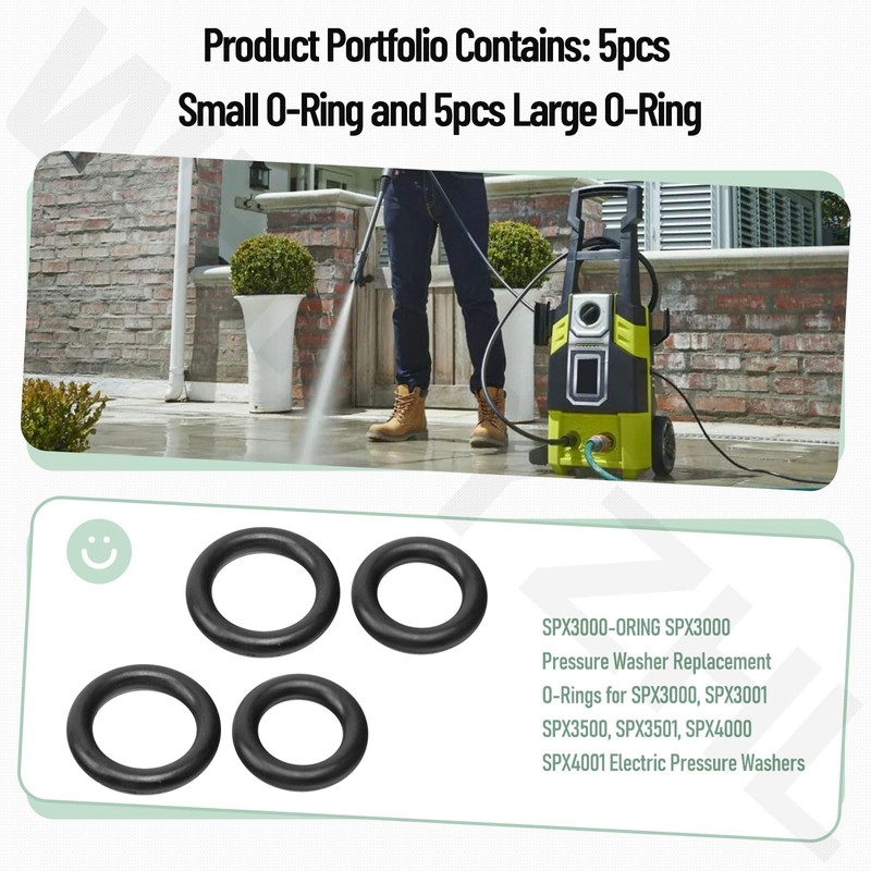 SPX3000-ORING SPX3000 Pressure Washer Replacement O-Rings for Sun Joe SPX4001,