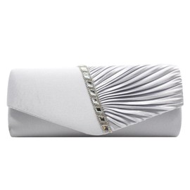 LQSCJS White Clutch Women's Evening Bag Satin Women's Envelope Clutch, Elegant Evening Bag Women's Clutch Women's Envelope Clutch Elegant Evening Bag for Wedding, Party, Banquet White, White