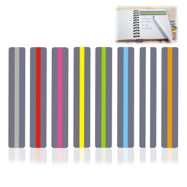 Pack of 8 Guided Reading Strips, Marking Strips, Coloured Reading Ruler, Reading Aid for Visual Stress Reduction (19 x 3.2 cm)