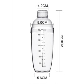ZNZNANG Milk Tea Shaker Manual Shaker with Scale Boba Teapot Plastic Cocktail Shaker（ 700cc / 24oz）