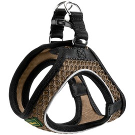 HUNTER Hilo Comfort Harness for Small Dogs, with Mesh Material and Reflective Elements, Brown, XS