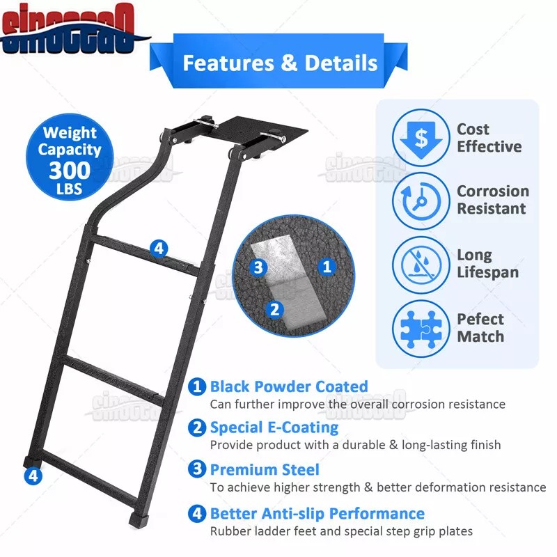 SI Adjustable Tailgate Ladder for 2017-18 19 20 21 22