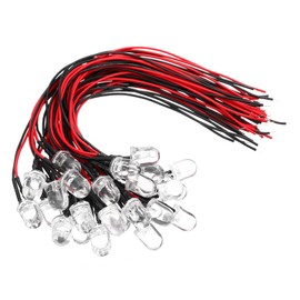 PATIKIL 10mm LED Light Emitting Diodes, 30 Pcs 12V DC Pre Wired Mini LED Lights Bulb Light-Emitting Lamp for RC DIY Indicator Lighting Decoration, Yellow