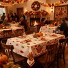 IMISHM Thanksgiving Tablecloth Pack Disposable Plastic Tablecloths for Rectangle Tables