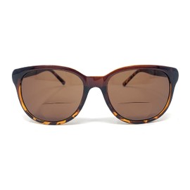The Paris Bifocal Reading Sunglasses Round Butterfly Sun Readers for Women + 3.00 Brown Tortoise with Amber
