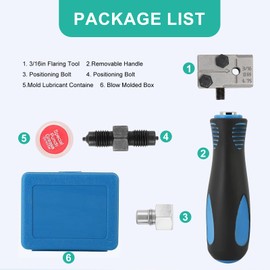 atnayo 3/16 Inch Brake Pipe Flaring Tool,6pcs Handheld Pipe Expander with Metal Head, Brake Tools Expansion, Designed for Automotive Brake Line Tubing and Field Applications