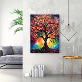 Gutluz Paint by Numbers Adult Tree of Life Paint by Numbers Canvas Brush Painting by Numbers for Adults Small Painting by Numbers Children from 9 Years
