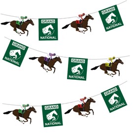 AK Giftshop Grand National Horse Racing Bunting Banner Event Party Decorations - 12pcs / 2.5m Ribbon