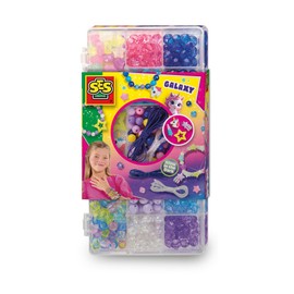 SES Creative 14773 Galactic Jewellery Set - Make Magic Bracelets with Luminous Beads - Perfect for Creative Children