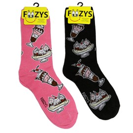 Foozys Women’s Crew Socks | Sundaes & Parfaits Sweet Treats Socks | 2 Pair
