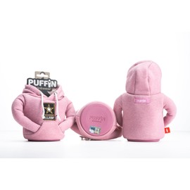 Puffin - The Hoodie Beverage Jacket, Insulated Can Cooler, U.S. Army Rose/White