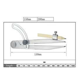 ieron 6 Inch 150mm Adjustable with Pencil Holder for Compass Circle, Scratch Marking Locking Wing Divider for Woodworking, Drawing Circles, Metalworking, and Leather Work