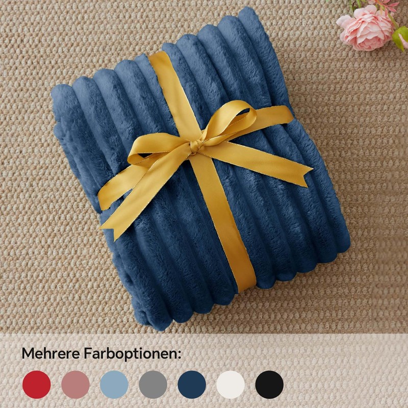 BEDELITE Fleece Throw Blanket for Couch, Soft and Warm, Fluffy