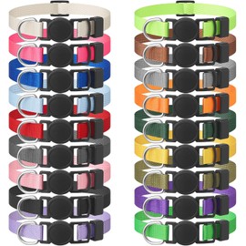 LAFAYI - Collar de perro para cachorro, 18 unidades, ajustable, de nailon súper suave, hecho a mano, para perros pequeños (7-10 pulgadas)