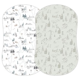 Sorrel + Fern Baby Changing Pad Cover 2-Pack for Boys, Girls (Arctic Journey) - Premium Fitted Sheets Baby Diaper Changing Table Cover - Buttery Soft Cotton Blend