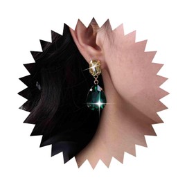 Cimenexe Bohemian Emerald Earrings Green Crystal Oval Dangle Earrings Yellow CZ Square Stud Earrings Vintage Citrine Gemstone Earrings Jewellery for Women and Girls Gifts, Zinc, No Gemstone