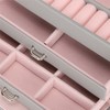 Three Layer Jewelry Storage Box PU Leather Necklace Rings Earrings