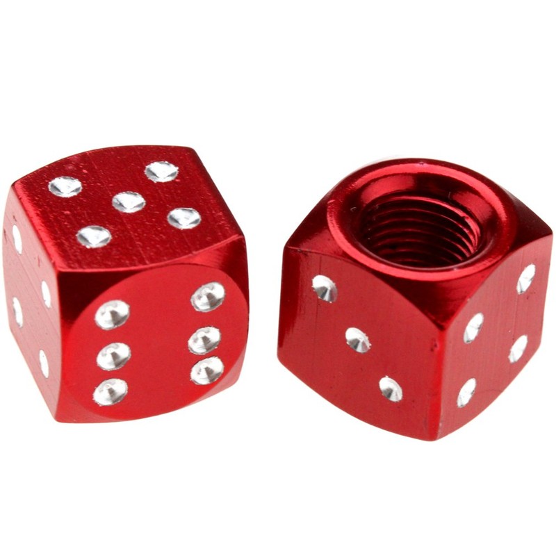 4x Valve Caps Valve Caps Galvanised Rigged Dice Cube Black