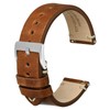 Anbeer Watch Band, Military Style Top Grain Leather, Quick Release