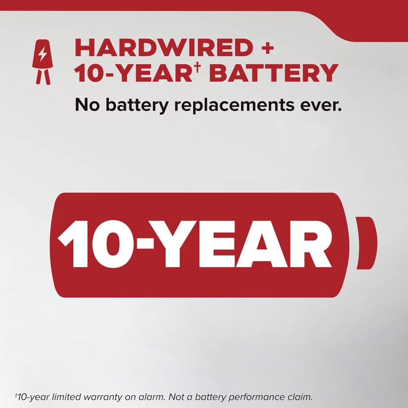 Kidde Kidde Hardwired Smoke Detector, 10-Year Battery Backup, Interconnectable, LED