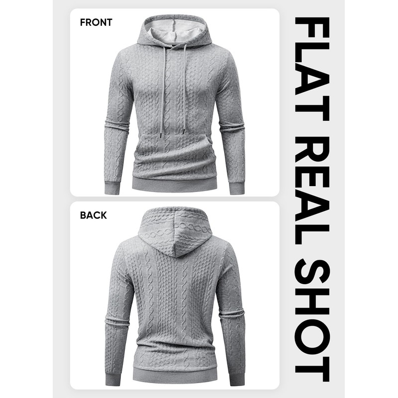 JMIERR Men's Casual Pullover Hoodies Drawstring Pattern Hooded Sweatshirts with