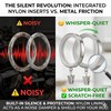 18 Pack Heavy Duty Polished Nickel Curtain Rings with Quieter