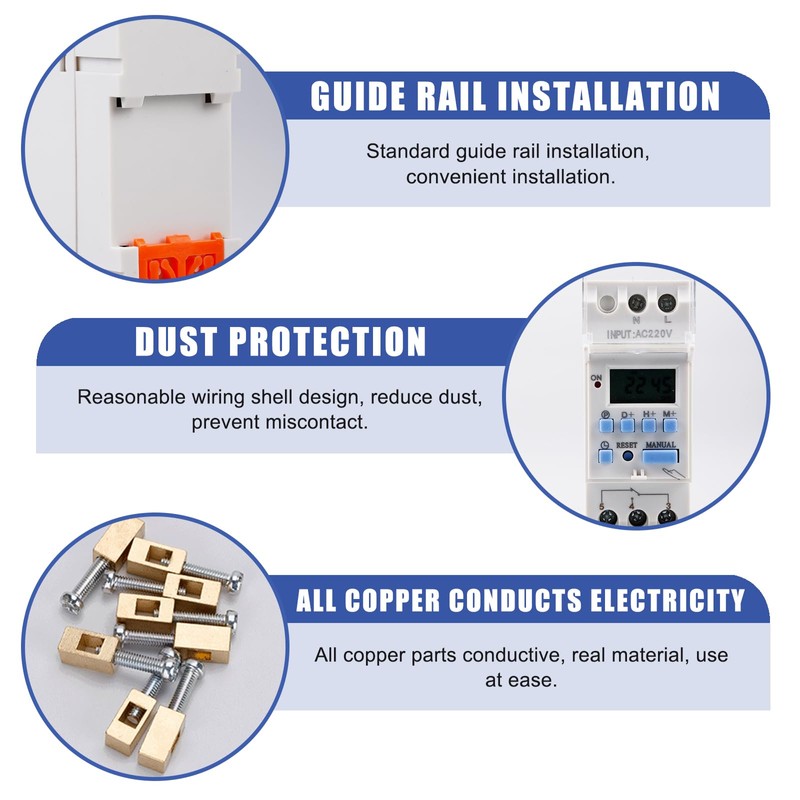 GOMETY Weekly Digital Timer, 220 V AC 25 A Programmable