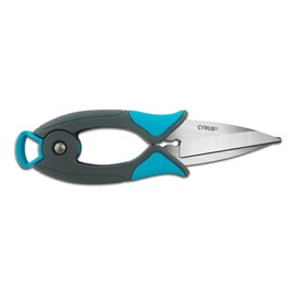 CYRUS Garden Pruner Herb Scissors,Large Size Handle and Sharp Blades, Blue Gray