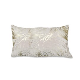 Majestic Giftware 5 Pack Jacquard Decorative Throw Pillow Cover (PC1228S-5PK) | Gold/White Swirl Soft & Washable Cushion Covers with Zipper for Sofa, Bedroom (12"x20") Inserts Not Included