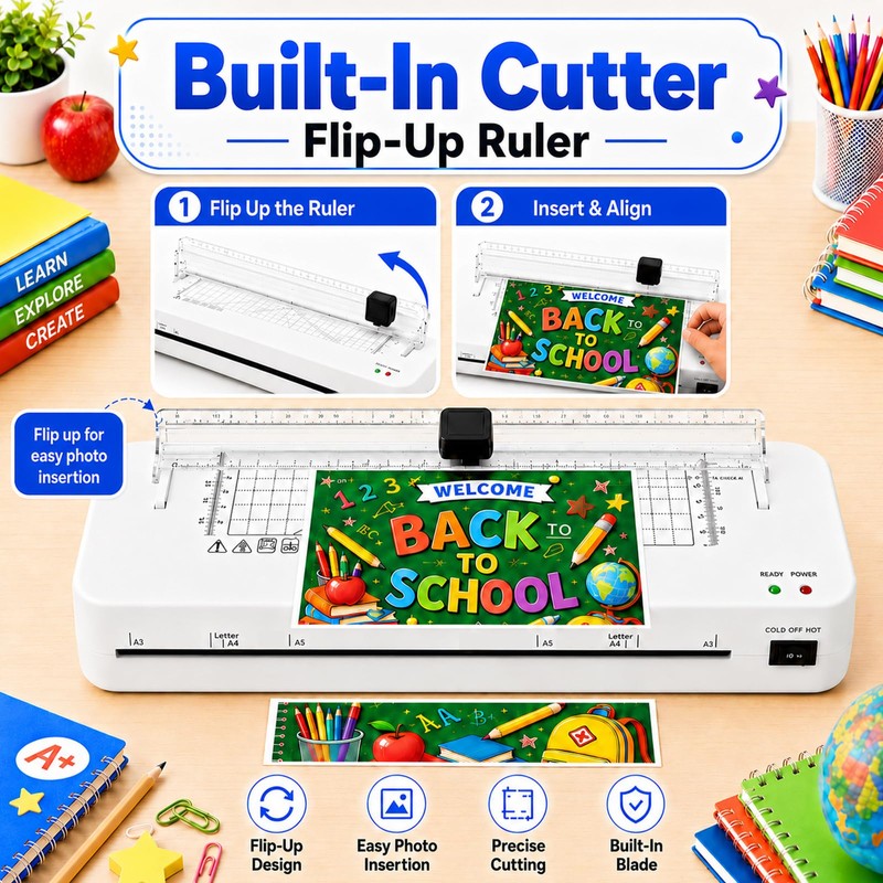 Laminator, A3 Laminator Machine with Built-in Trimmer, 70 Seconds Quick
