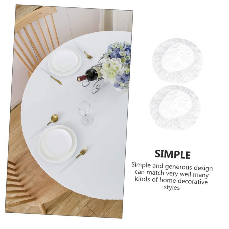 SHOWERORO Flannel Backing Round Tablecloth Elastic Table Cover for Home