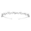 WINOMO Crystal Bridal Flower Leaves Crown Headband Tiara Headpiece, Silver,